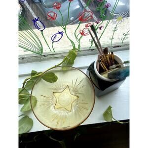 Star Glass Bowl Depression Glass Style